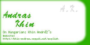 andras khin business card